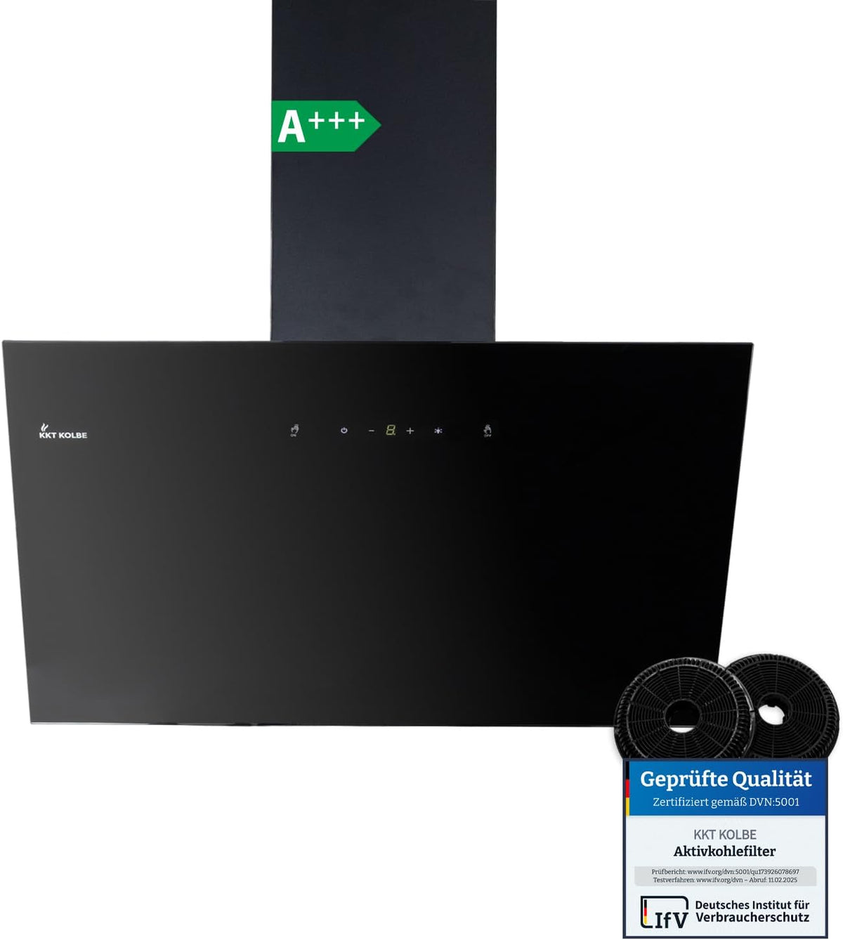 Cappa aspirante, TRIO6025S, KKT KOLBE, 60 cm, Nero, illuminazione LED, spegnimento automatico
