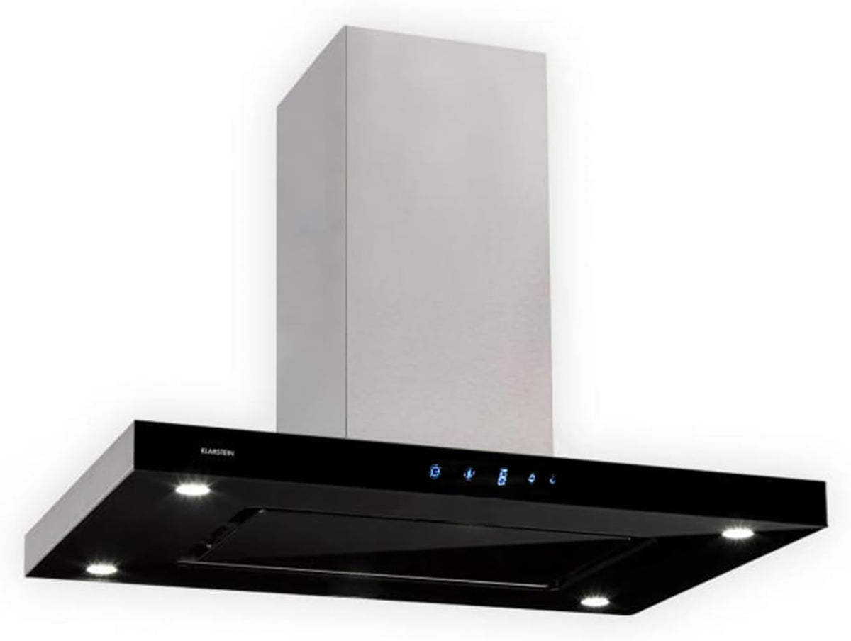 KLARSTEIN, Cappe a isola, 230 W, 642 m³/h, Argento, acciaio inox, illuminazione LED, timer