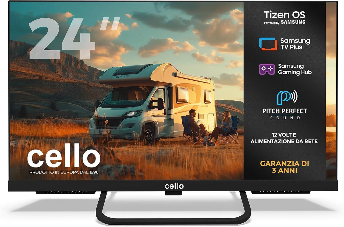 Cello, Smart TV, CTRAV-24TZ, 12 V, 32 pollici, Nero, illuminazione LED, Bluetooth