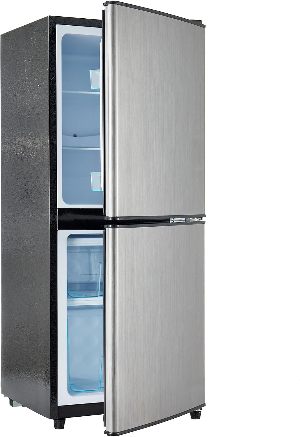 vutizal, Mini frigorifero, 106 L, 45 dB, 42,5 × 44,5 × 102,0 cm, Bianco, vano contenitore, 2 cassetti, illuminazione LED