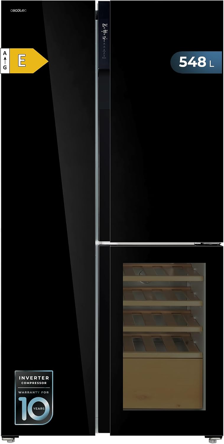 Cecotec, Frigorifero, 436 L, Nero, No Frost, motore inverter