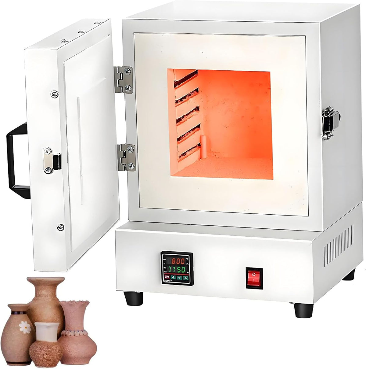 Ofyphth, Forno elettrico, 2000 W, 16,3 x 16,3 x 13,6 cm, 1150 °C, Nero/Argento