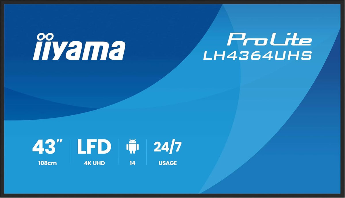 iiyama, Monitor, 109,2 Cm, 15 W, 108 cm, Nero, illuminazione LED, usb, Wi-Fi, funzionamento senza fili
