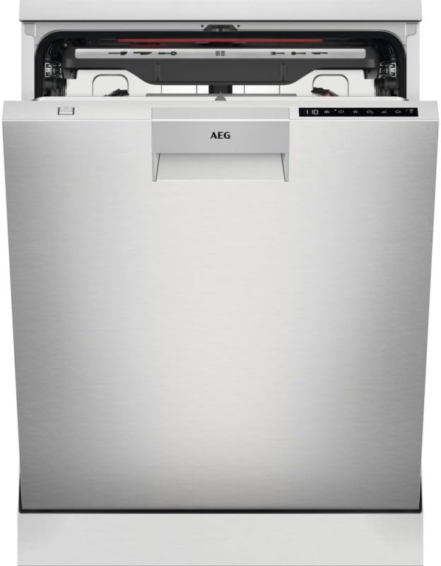 AEG, Lavastoviglie compatta, FFB76717PM, 60 cm, 44 dB, 10 cm, Argento, motore inverter