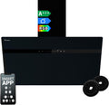 KKT KOLBE, Cappa aspirante, 80 cm, 60 cm, Nero/Argento, illuminazione LED, Wi-Fi, spegnimento automatico