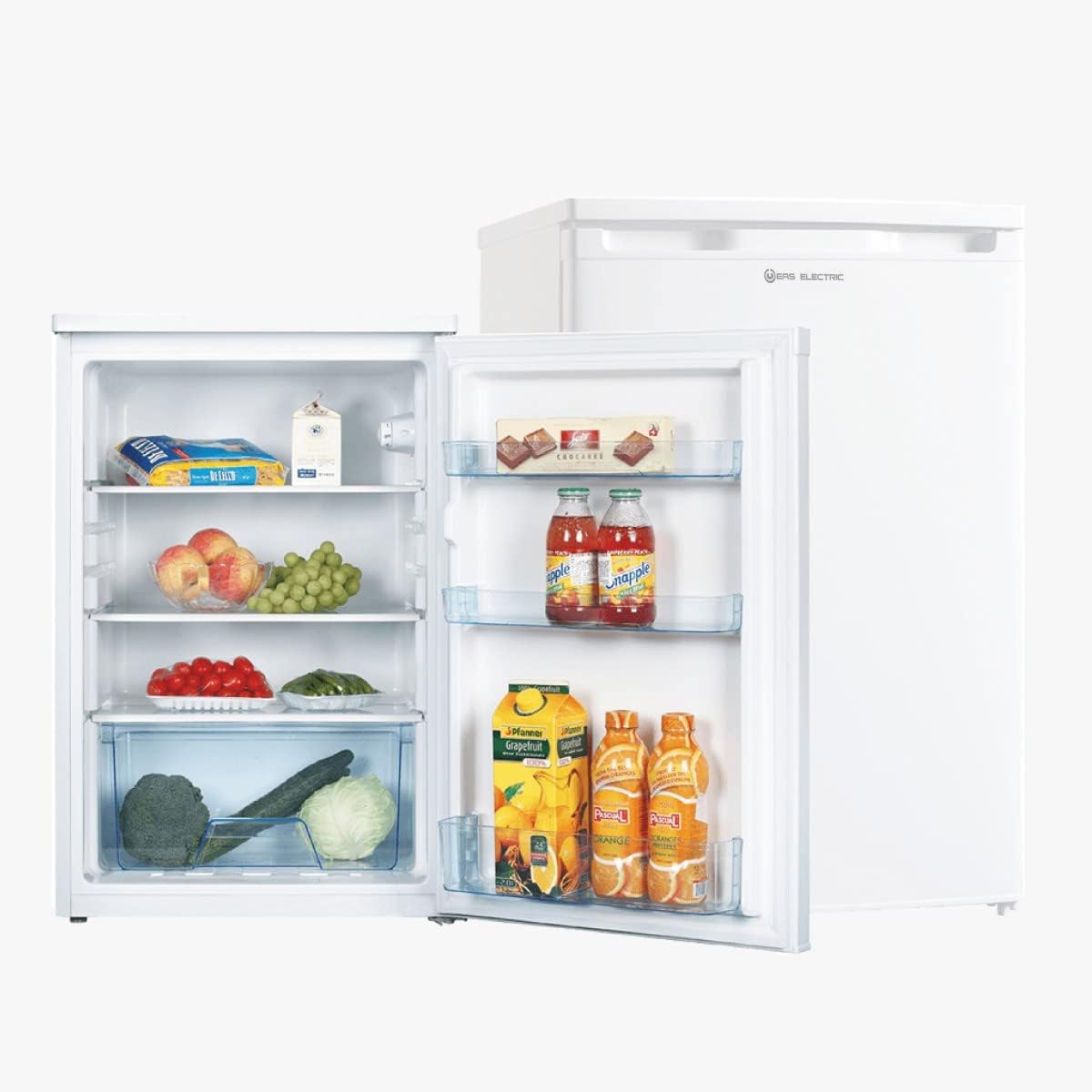 EAS ELECTRIC, Frigorifero combinato, 57,4 cm, 131 l, 39 dB, Nero