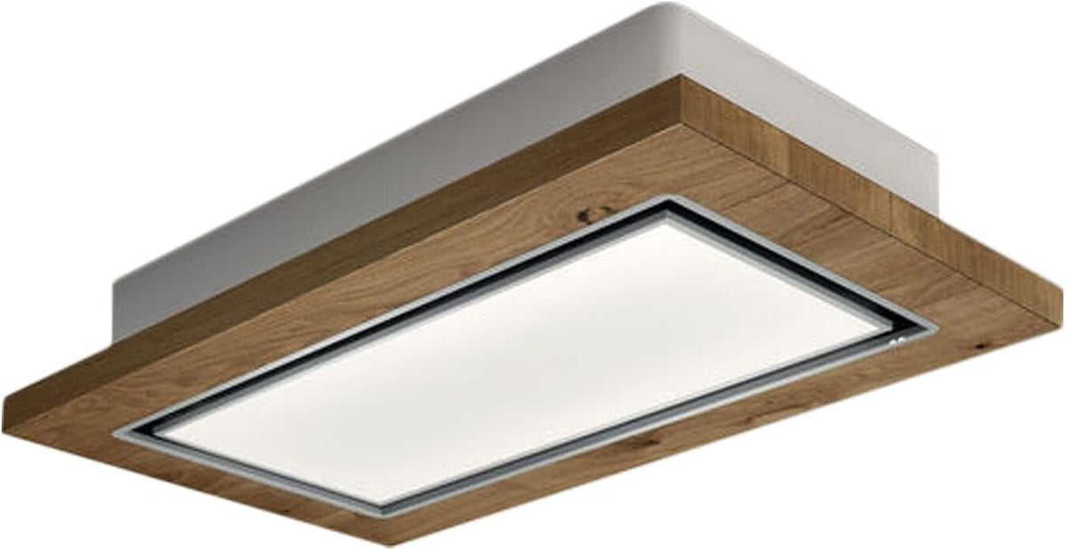 Elica, Cappe a isola, WOOD/F/120, 120 CM, 120x65 cm, 28 W, Nero/Argento, acciaio inox, illuminazione LED