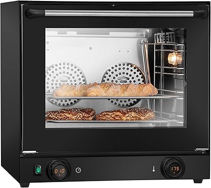 Forno elettrico, MBH - MAQUINARIA BAR HOSTELERÍA, 460 x 370 x 350 mm, 1 °C, 70 mm, Nero, acciaio inox, timer