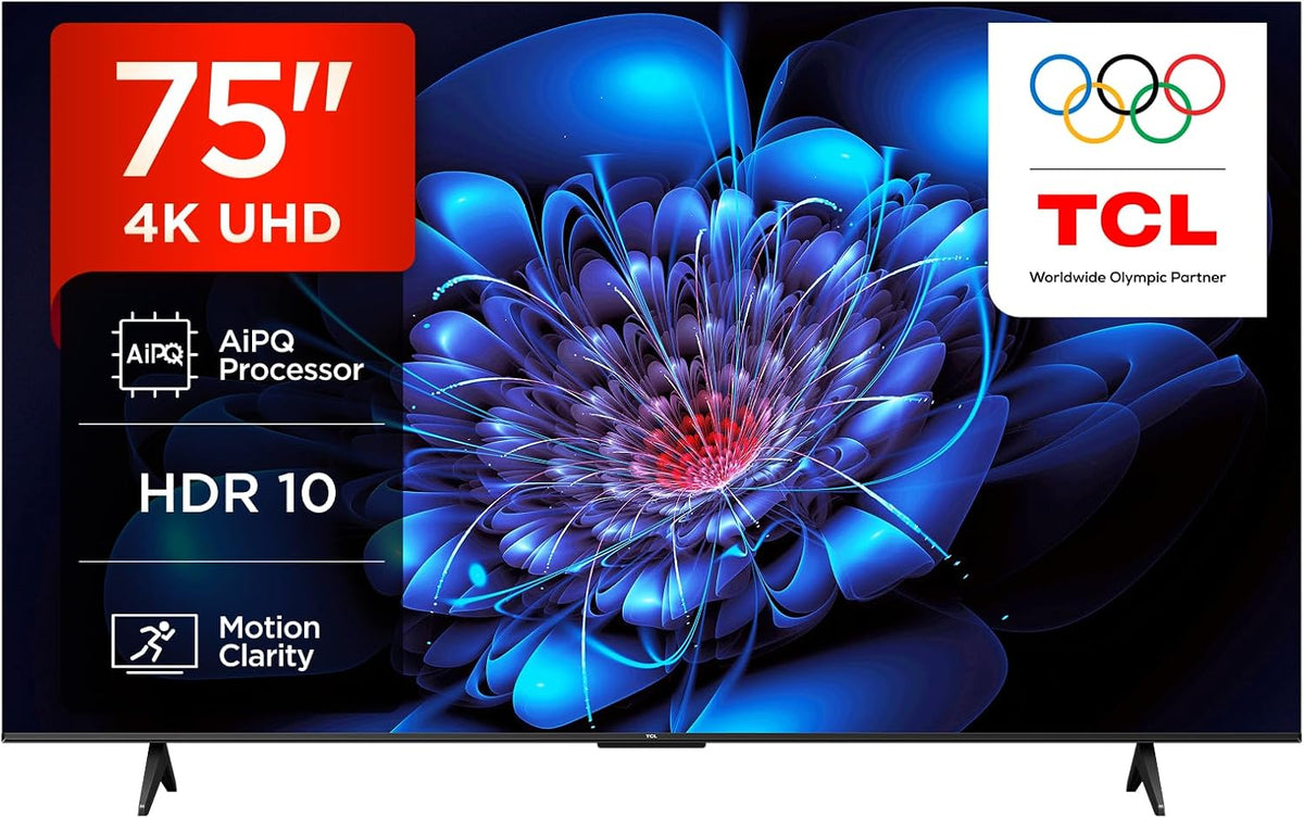 TCL, Smart TV, 75P6K, Nero, illuminazione LED