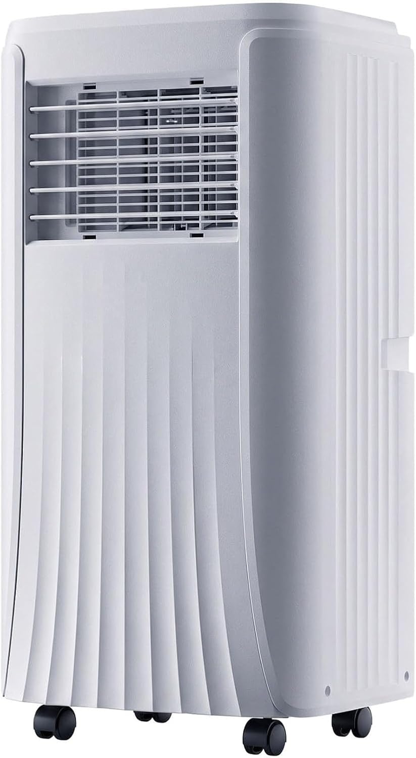 Condizionatore portatile, DAEFAG, 10000 BTU, 16°C, 23 litri, Bianco, vano contenitore, telecomando, timer