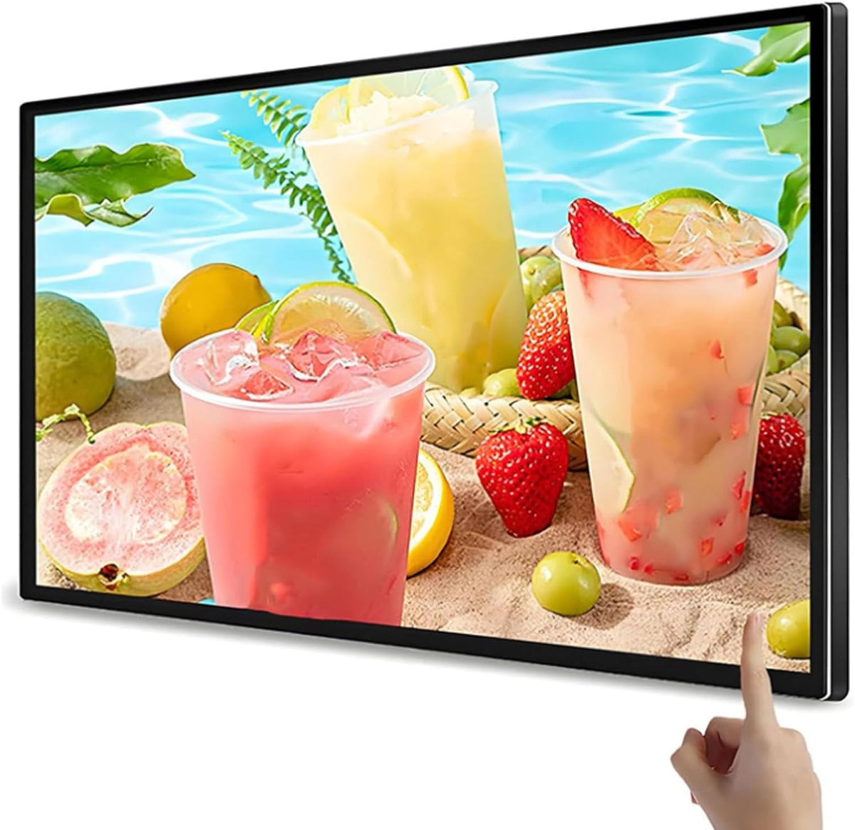 Bacheche messaggi e insegne, 23,6 pollici, 47 cm, 54,6 cm, Nero, alluminio, illuminazione LED, USB, Wi-Fi, funzionamento senza fili