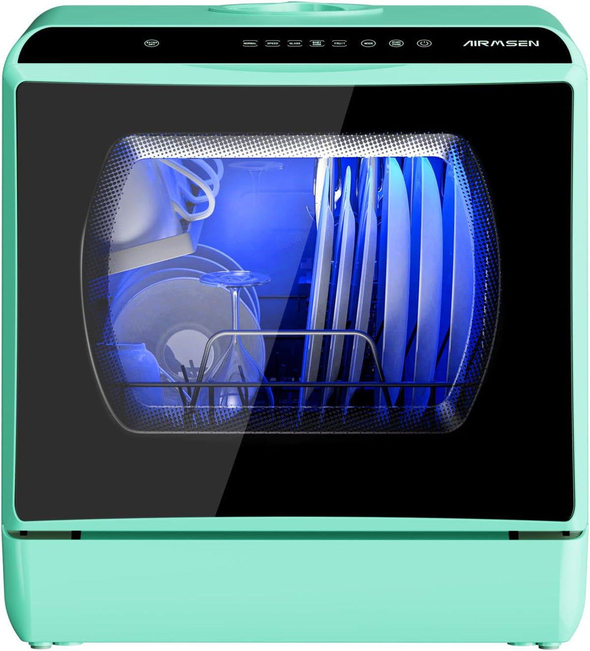 Tavolo, AIRMSEN, 5 L, 45,8 x 42,8 x 42,5 cm, 68°C, Verde, illuminazione LED