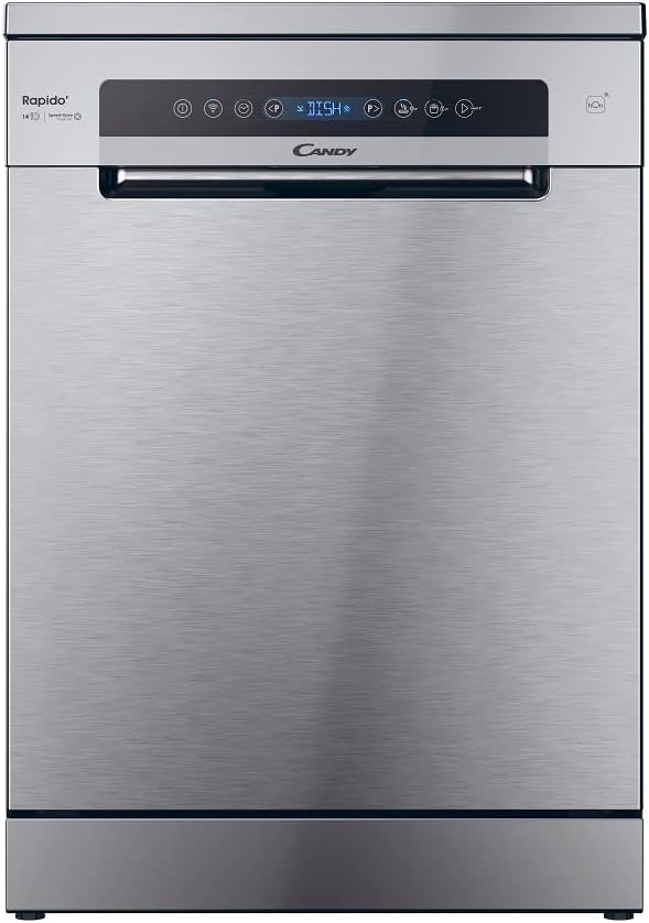 Lavastoviglie, 4C6F0X, CANDY, 59,7 x 59,8 x 81,8 cm, 60 cm, Argento, Wi-Fi, motore inverter