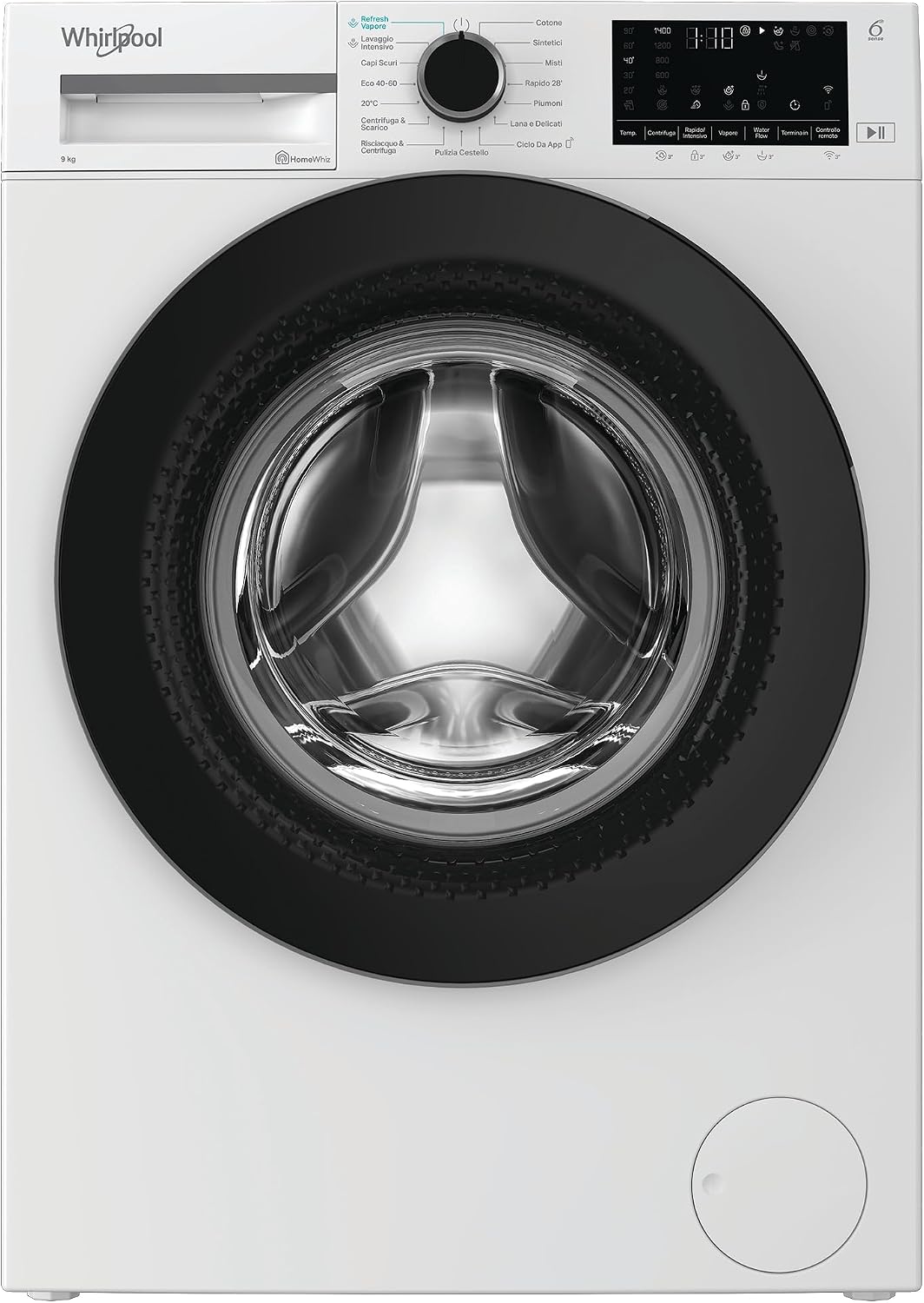 Whirlpool, Lavatrice, 9 kg, 1400 giri/min, Bianco