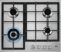 AEG, Piano cottura a gas, HGB64400SM, 60 cm, 200°C, Argento, acciaio inox, funzione grill, spegnimento automatico