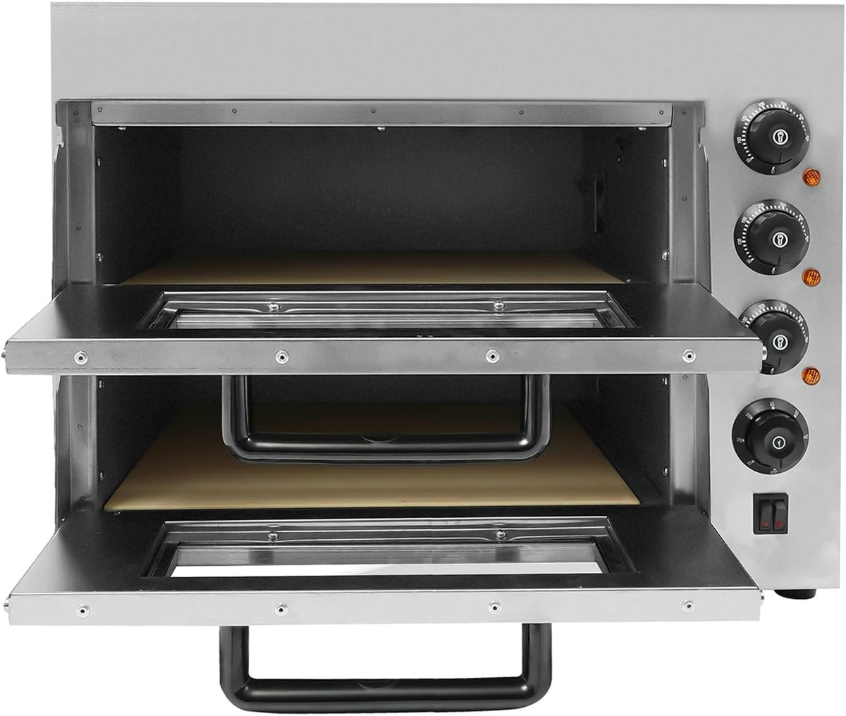 Babeenoo, Forno per pizza, 3000 W, 35,56 cm, 50-350°C, Argento, acciaio inox, timer